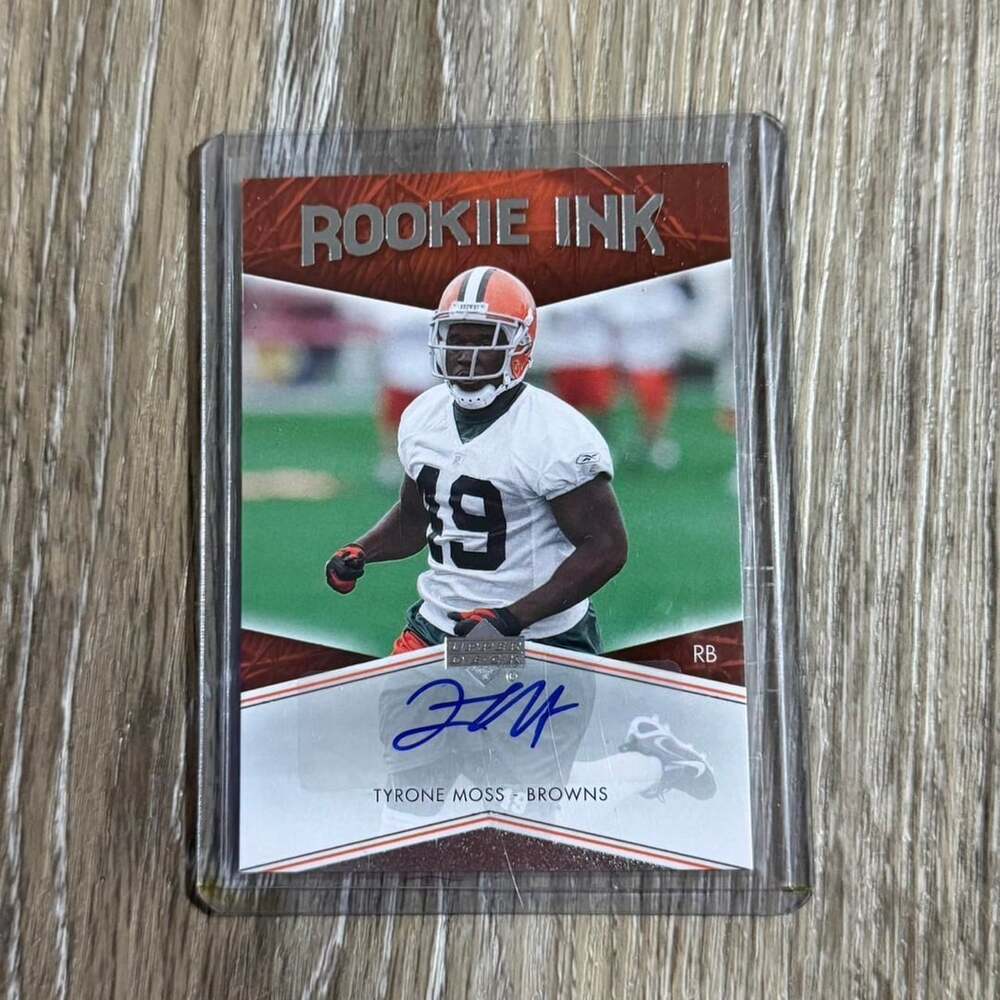 Upper Deck Tyrone Moss Rookie Ink Autograph Football Card Cleveland Browns